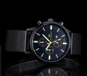 SCG J47 - Jam Tangan Pria FNGEEN Stainless Steel Rantai Pasir Mewah Branded Viral New Aktif Tanggal Anti Air FREE BOX