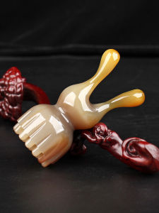 White Ox Horn Nose Massage Lotus Head Therapist Facial Beauty Ear Eye Surrounding Tissue Scraping Stick Nasal Bridge Scraper