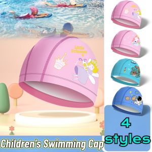 PU Fabric Kids Swimming Cap Swim Cap for Boys Girls Stretchable Comfortable Swimming Hat in Different Attractive Colour