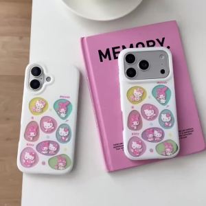 Sanrio | Ốp Điện Thoại Hoạt Hình Dễ Thương Hello Kitty My Melody Dành Cho iPhone 17 Pro Max 16 Pro Max 15 Pro Max Tương Thích Với Các Mẫu iPhone 17 16 15 Chất Liệu Nhựa Sơn Chống Xước