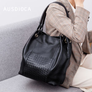 Large Capacity Soft Leather Bucket Bag Womens Fashionable Single Shoulder Crossbody Purse Handbag Tote Bag Casual Style