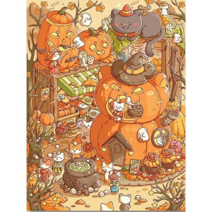 Kayou | DIY Whimsical Animal Scene Diamond Painting Cute Pandas and Bears in Cozy Magical Settings Perfect for Home Decor