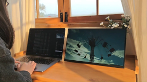 【Local Warehouse】ZOOMEDIN 21.5 Inch 1080P  FHD Ultra-Slim Portable Monitor for Laptop100% SRGB External monitorDual Speakers Extender Display. with Smart Cover for LaptopPC Phone Xbox PS4/5 Switch【Delivered Whinin 72 Hours】