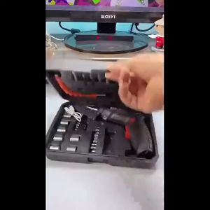 Mesin Bor Elektrik Mini Obeng Tanpa Kabel Set 48 Pcs Screwdriver Cordless Alat Perkakas Multifungsi Venrc Wakakids
