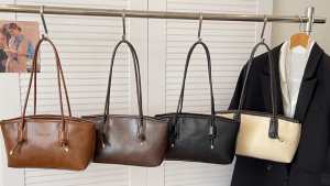 Women Shoulder Tote Bag PU Leather Korean Style Handbag Minimalist Elegant Double Strap Underarm Purse Zipper Top Closure Beg Tangan Wanita Beg Sandang Wanita Ladies Work Office Bag for Daily Commute Shopping Dating Travel Casual Fashion Black Beige Brown