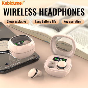Kebidumei Mini 5.3 Wireless Bluetooth Headset Small Earbuds Sleep Work Sports Invisible Headphones HD HIFI Bass Sound Quality Earphones