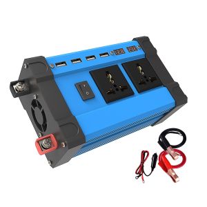 JOYUHON 4000W Power inverter converter DC 12V to AC 220V Car power inverter built-in solar controller with 4USB port and 2 universal sockets for home car outdoors emergency power supply
