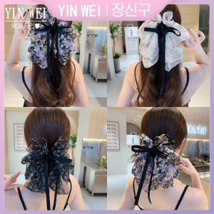 YIN WEI Large bow ribbon grasp clip female 2024 new high quality hairpin shark clip headdress