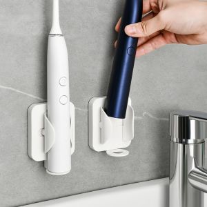 Toothbrush Stand Rack Punch-free Wall-Mounted Electric Toothbrush Holder Space Saving Bathroom Organizer