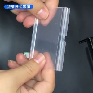 100 PCS Clear Plastic Label Holders Merchandise Sign Display Holder Retail Price Label Holder for Supermarket Shop