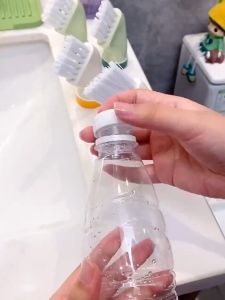 แปรงทำความสะอาดอเนกประสงค์แบบไม่มุมตายแปรงหัวแบนอเนกประสงค์แห้งและเปียกขวดน้ำแร่สามารถเชื่อมต่อ