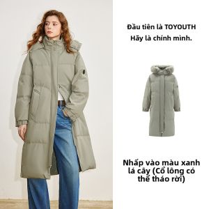 Toyouth | Áo Khoác Nữ Chống Thấm Nước Chống Gió Chống Bẩn Giữ Nhiệt Có Mũ Lông