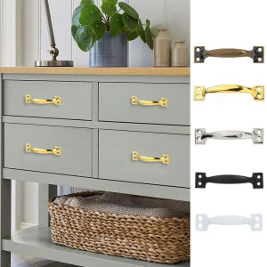 4/6 Inches Door Handle Iron Pull Handles with Screw Sliding Door Pulls Wooden Closet Cupboard Gate Knob Home Hardware Pull