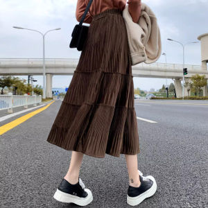 LUQIAN | Plus Size Womens A-line Velvet Skirt
