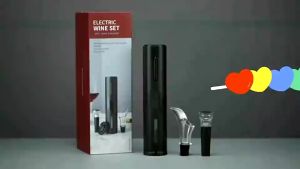 ชุดที่เปิดไวน์ไฟฟ้าอัตโนมัติ 4in1 ปั๊มแรงดันสูญญากาศ เครื่องรินไวน์ ตัดฟอยล์ Electric wine corkscrew opener gift Set