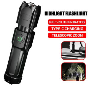 Portable outdoor high-power LED flashlight rechargeable USB waterproof zoom fishing camping LED flashlight