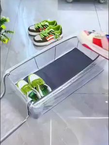 Large Foldable Organizer Box Clothes Storage Box With Lid Shoe Organizer Case Pvc Dustproof Shoe Box With Steel Frame