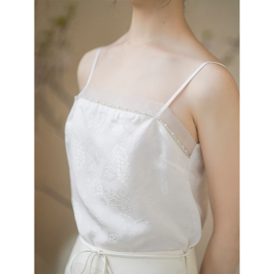 เสื้อกั๊กสายเดี่ยวสไตล์ฮันฟูสำหรับผู้หญิง ฤดูร้อน 2025 ชุดทำงาน แขนสั้น ทรงหลวม คอวี ผ้าฝ้ายผสมโพลีเอสเตอร์