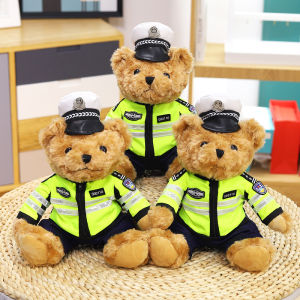 Police Bear Doll Plush Toys Firefighter Figures Public Security Announce Gifts Soft Stuffed Toys for Children Universal Gender