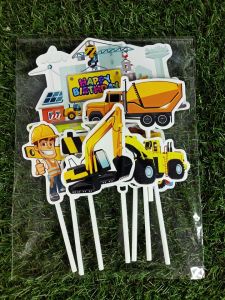 Topper Cake Excavator Traktor Beko Happy Birthday
