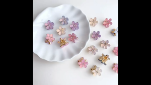 1 pcs Mini Hair Clips Small Grip Claw Kids Crystal Flower Barrettes Cute Claw Clips Pinning Bangs Hair Decoration