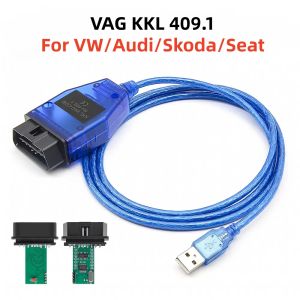 VAG KKL 409.1 With CH340 Chip OBD2 USB Car Diagnostic Cable for VW/Audi/Seat/Skoda ECU Auto Scanner Tool