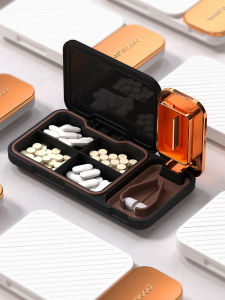 Portable Mini Sealed Moisture-Proof Medicine Box Daily Three Meals Pill Organizer Travel Carry-On Weekday Pill Cutter