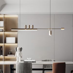 Designer Modern Luxury Dining Table Lamp Restaurant Light Simple Italian Minimalist Bar Counter Hanging Lamp Long Strip Hall Light
