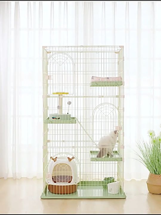 กรงแมวพับได้ 3 ชั้น ปรับเพิ่มได้ กรงสัตว์เลี้ยง