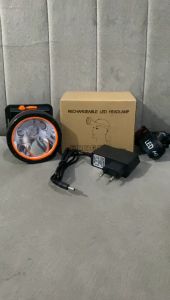 Senter Kepala LED QYD Q8801 50W Super Terang Tahan Air IPX4 dengan Powerbank 9600mAh - Putih