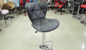 Bar Stool High Chair 360 ° Swivel Adjustable Bar Chair With Backrest Bar Stool PU Leather With Soft Cushion Modern Retro Style Cashier Reception Desk Chair Home Cafe Office Pub Hhigh Stool