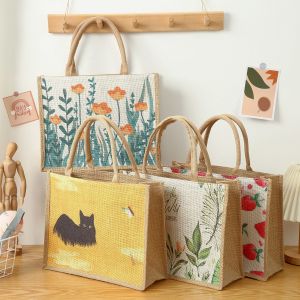 Túi Xách Thời Trang Tươi Mát Vải Lanh Túi Xách Màu Vàng Gai Dầu Dành Cho Lớp Học Và Đi Chơi Ngoài Trời Nữ Túi Sách A4 Thanh Niên Khóa Kéo Thoải Mái Túi Xách