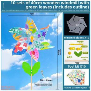 DIY Painting Wooden Handheld Windmill