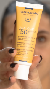Isis Pharma Kem Chống Nắng Uveblock SPF50+ Dry Touch 40ml Dành Cho Da Dầu Nhờn Màu Sáng & Màu Da Chính Hãng