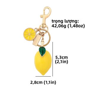 Móc Khóa Trái Chanh Mùa Hè Thiết Kế Sáng Tạo Dễ Thương Hợp Kim Đính Đá Phụ Kiện Trang Sức Thời Trang Quà Tặng Dành Cho Nữ Móc Treo Túi Xách