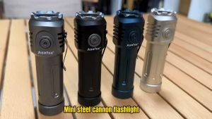 Asafee XPG LED Steel Cannon Flashlight Magnetic Torch SOS Red Light Rechargeable Lantern Waterproof Lamp Rechargeable Mini Tiki