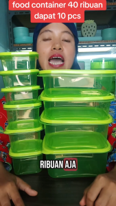 ( 10 PCS)  WADAH PENYIMPANAN MAKANAN TEMPAT BUMBU DAPUR SET LUNCH BOX FOOD CONTAINER SET TOPLES KULKAS SET STORAGE BOX FOOD CONTAINER FOOD PREPARATION FOOD STORAGE SET