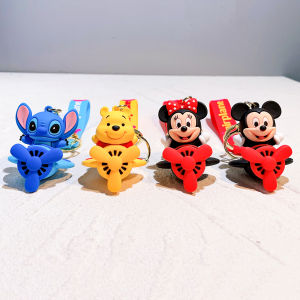 Disney Cartoon Anime Lilo and Stitch Pendant Keychains Holder Car Key Chain Key Ring Mobile Phone Bag Hanging Jewelry Gifts