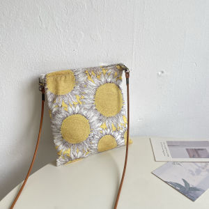 Túi Đeo Chéo Hoa Hướng Dương Mùa Hè 2025 Túi Đeo Chéo Di Động Đa Năng Túi Đi Bộ Thường Ngày Túi Đựng Điện Thoại Di Động Túi Đeo Chéo Cotton