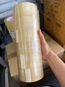เทปใสขายยกแพคหกม้วนความหนา 40 ไมครอนหน้ากว้าง 48 มิลลิเมตรยาว 100 หลา
