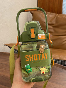 Large Capacity Sport Water Bottle Straw Cup for Office And Outdoor Use Student Portable Big Belly Cup Mens Style Drinking Jug