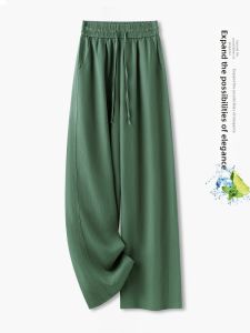 MEITESIJIAONU | Lightweight Green Tencel Linen Trousers