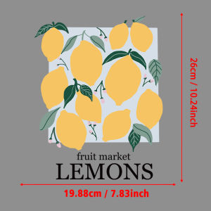 Fruit Market Lemons Pattern Heat Transfer Printing Patch Iron-on Men Women Clothing T-Shirt Backpack DIY Fabric Handmade Decor
