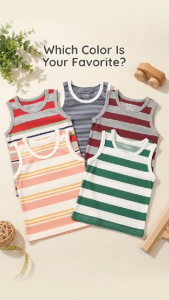 3pcs Boys Cotton Stripe Sando 1-8 Years Old | Kids Sando Panglakad & Pambahay | Assorted Stripes | Comfortable & Breathable