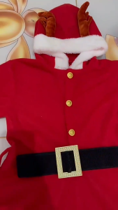 🚚ส่งไว จากไทย🚚 ชุดเดรสคริสต์มาส ชุดคอสเพลย์ เอลก์ Christmas แขนยาว ปาร์ตี้คริสต์มาส พร้อมหมวก 150-170 cm