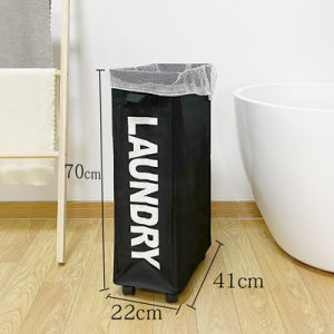 62L Slim Laundry Baskets Organizers Handles Rolling Washing Bin for Bedrooms Living Room Bathroom