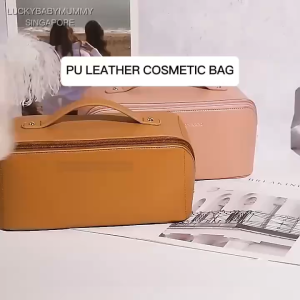 Handheld Cosmetic Storage Bag/INS-style Premium PU Makeup Bag/Large Capacity Travel Storage Bag/FireheartWarrior