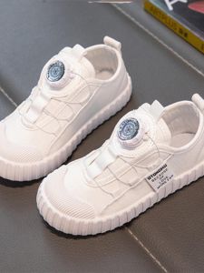 Breathable Canvas Shoes for Boys And Girls with Rotation Button Design Low Cut Casual Style All Season Childrens Footwear
