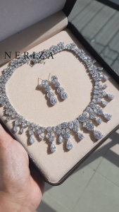 Neriza Jewelry/ เครื่องประดับเจ้าสาวเพชรสังเคราะห์ รับประกันประกายไฟเทียบเท่าเพชรแท้ พร้อมกล่องNSW039