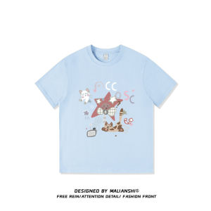 100% Pure Cotton American Oversize Spider Letter Short Sleeve T-Shirt Womens New Summer Fashion Creative Print round Neck Top